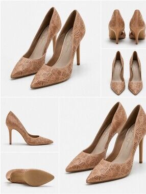 Jessica Simpson Lexya Laser Cut Nude Pointed Toe D'Orsay Heels Women's 11